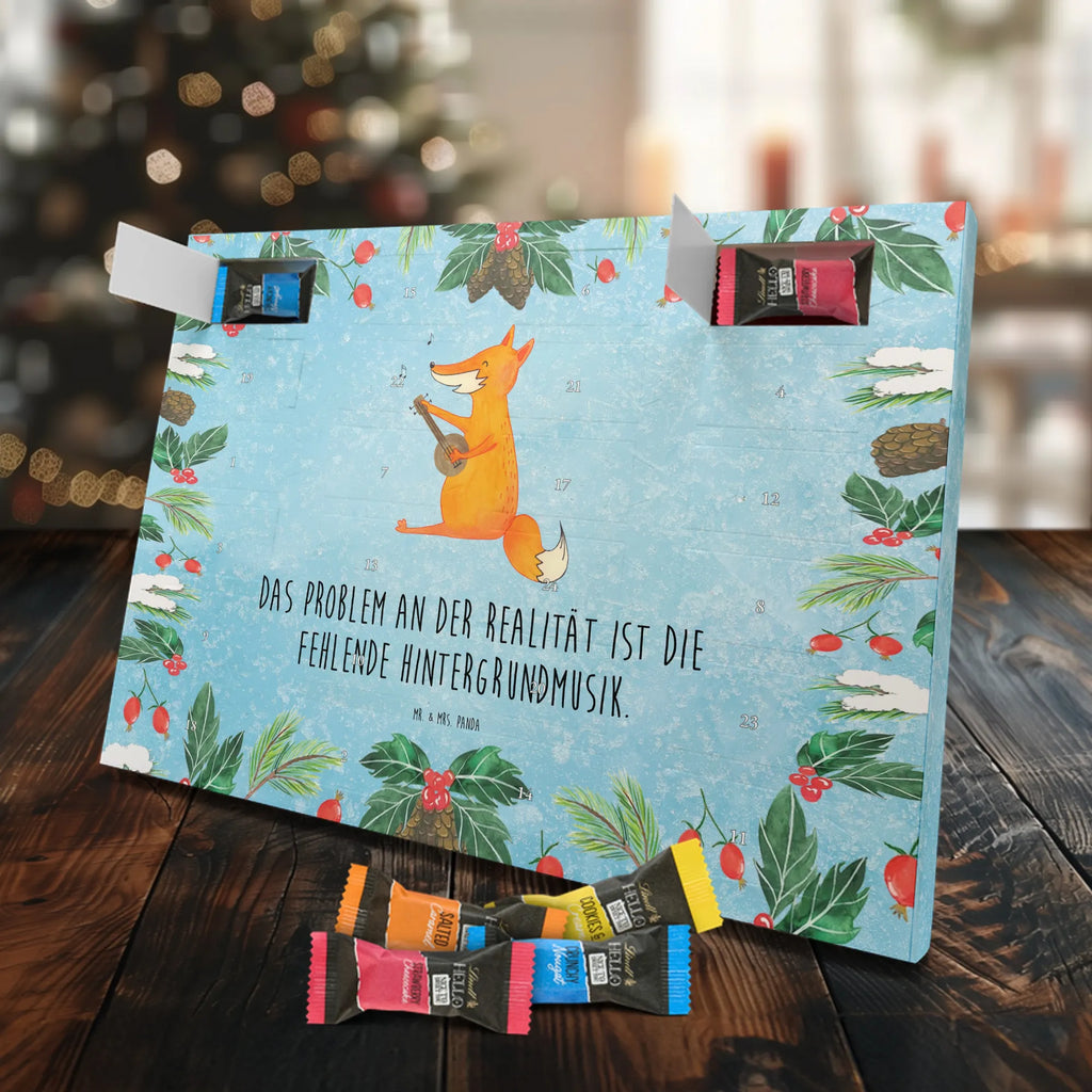 Chocolate advent calendar Fox guitar forest wildlife, clever as a fox, foxes, animal lover, music saying, singer, gift musician, guitar, musician
