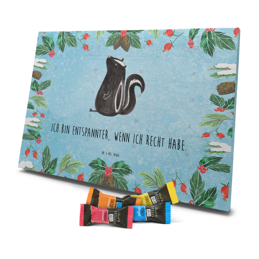 Chocolate advent calendar skunk Sit stinky, law, know-it-all, wild animal, predator