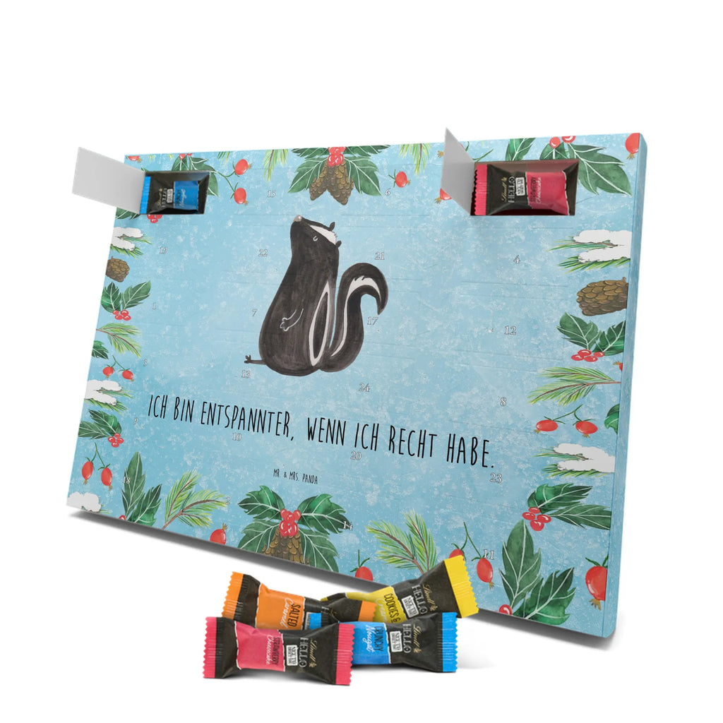 Chocolate advent calendar skunk Sit stinky, law, know-it-all, wild animal, predator