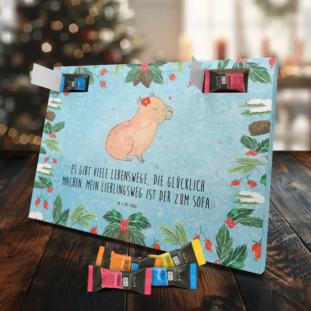 Chocolate advent calendar Capybara flower card, gift ideas, gifts, animal lover, special gifts, cute animal motives, hand drawn, small animals, good mood, cute, funny sayings