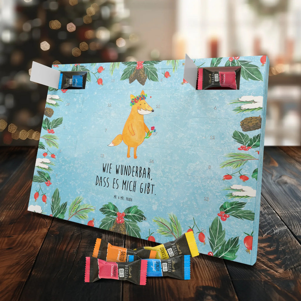 Chocolate advent calendar Fox Flower forest wildlife, clever as a fox, foxes, animal lover, fox girl, flower, flower girl, girlfriends, self-love, me, girlfriend, proof of love, flowers, joy