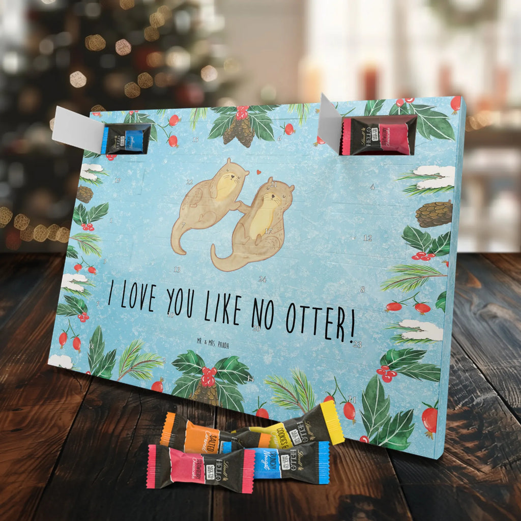Chocolate advent calendar otter holding hands mammal, predator, gifts for people in love, gift ideas for animal lovers, animal, aquatic animal, marten, otter gifts, water mammal, water, water animal, sea otter, animal lover, European otter, baby otter, Otter Sea Otter Lake Otter