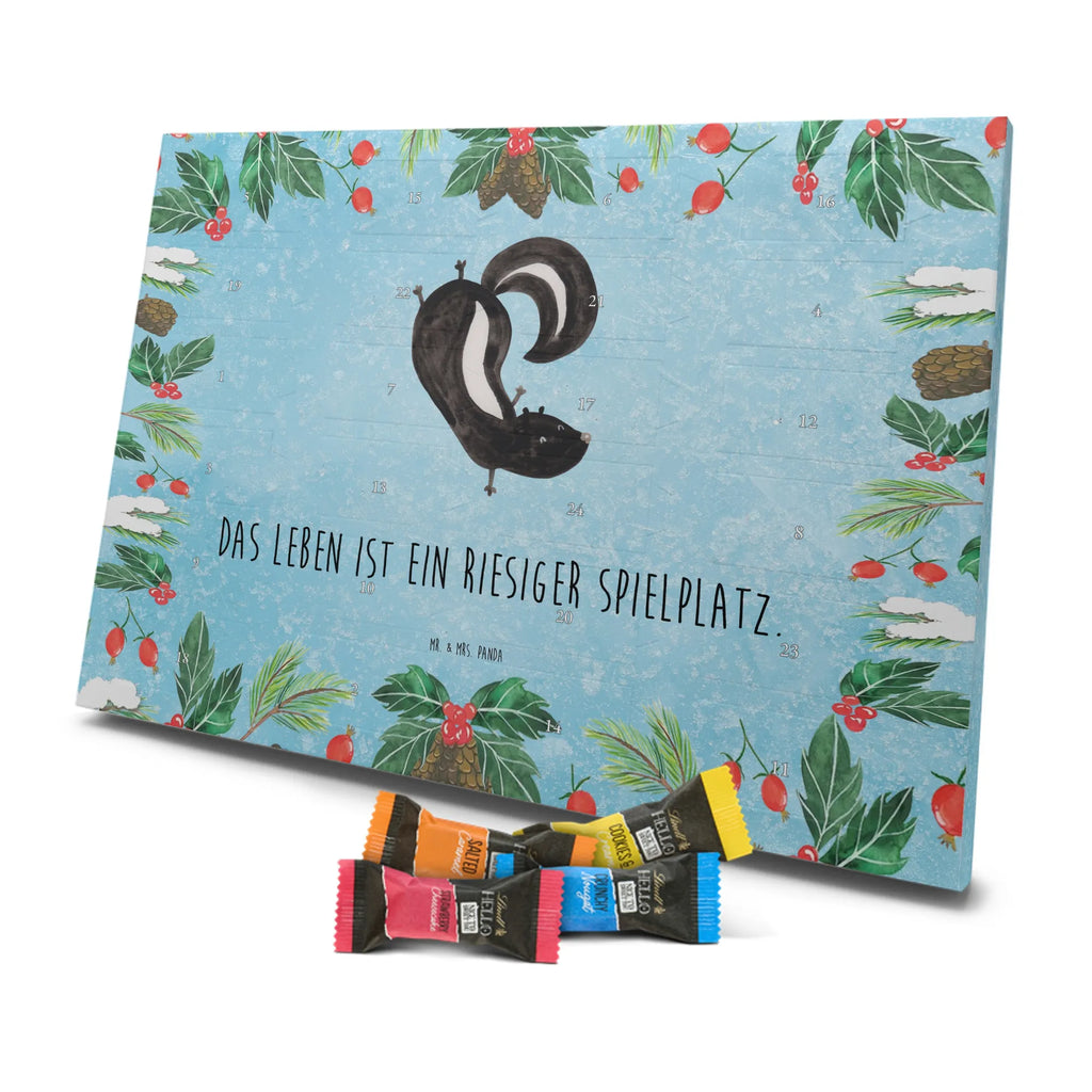Chocolate advent calendar skunk handstand child, stink, playful, playground, wild animal, predator