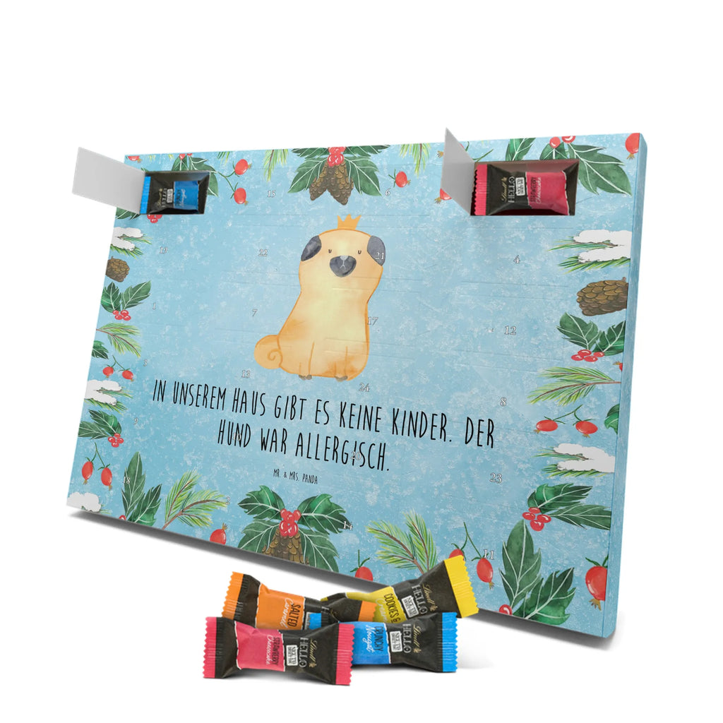 Chocolate advent calendar pug Crown mutt, dog sayings, love dogs, dog mama, funny gifts for dog owners, woof, what do you give a dog lover, dog breed, Christmas gifts for dogs, gifts for dogs, bag with dog print, love for dogs, hound, dog decorative items, childless, allergic, dog owners. Saying, Pug, house rules