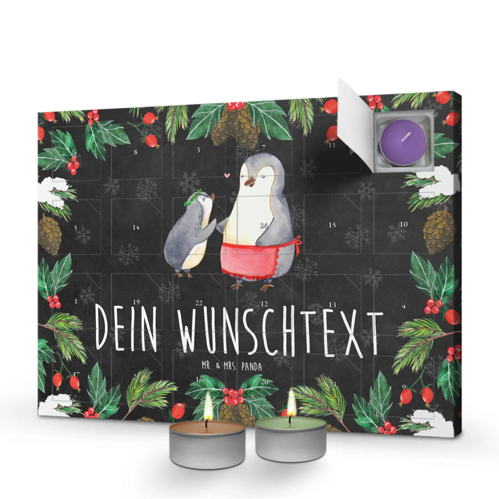 Personalisierter Duftkerzen Adventskalender Pinguin mit Kind Personalisierter Duftkerzen Adventskalender, Mama, Oma, Opa, Schwester, Papa, Bruder, Muttertag, Vatertag, Familie, Mami, Geburststag, Mutti, Mutter, Geschenk