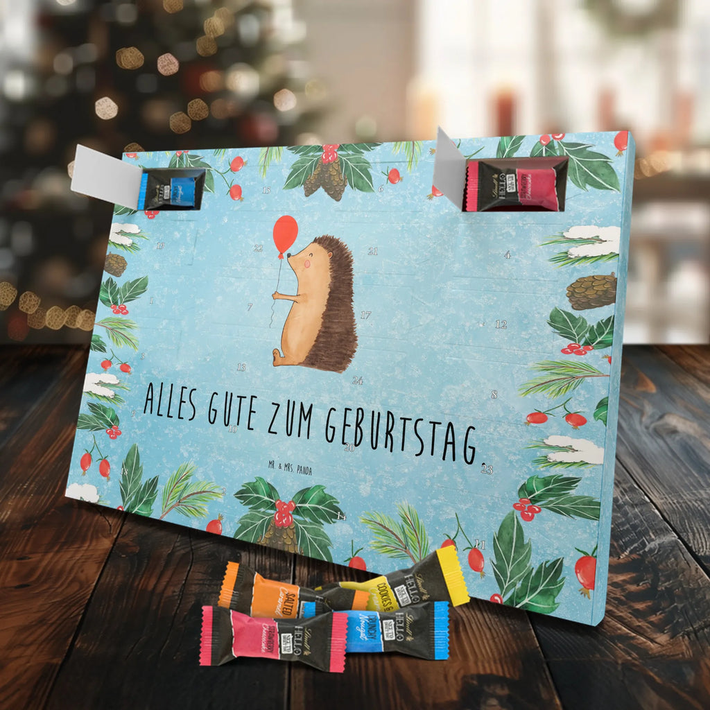 Chocolate advent calendar Hedgehog balloon gift ideas, gifts, small animals, good mood, cute, funny sayings, cute animal motives, hand drawn, special gifts, card, animal lover, Birthday, Balloon, Birthday Child