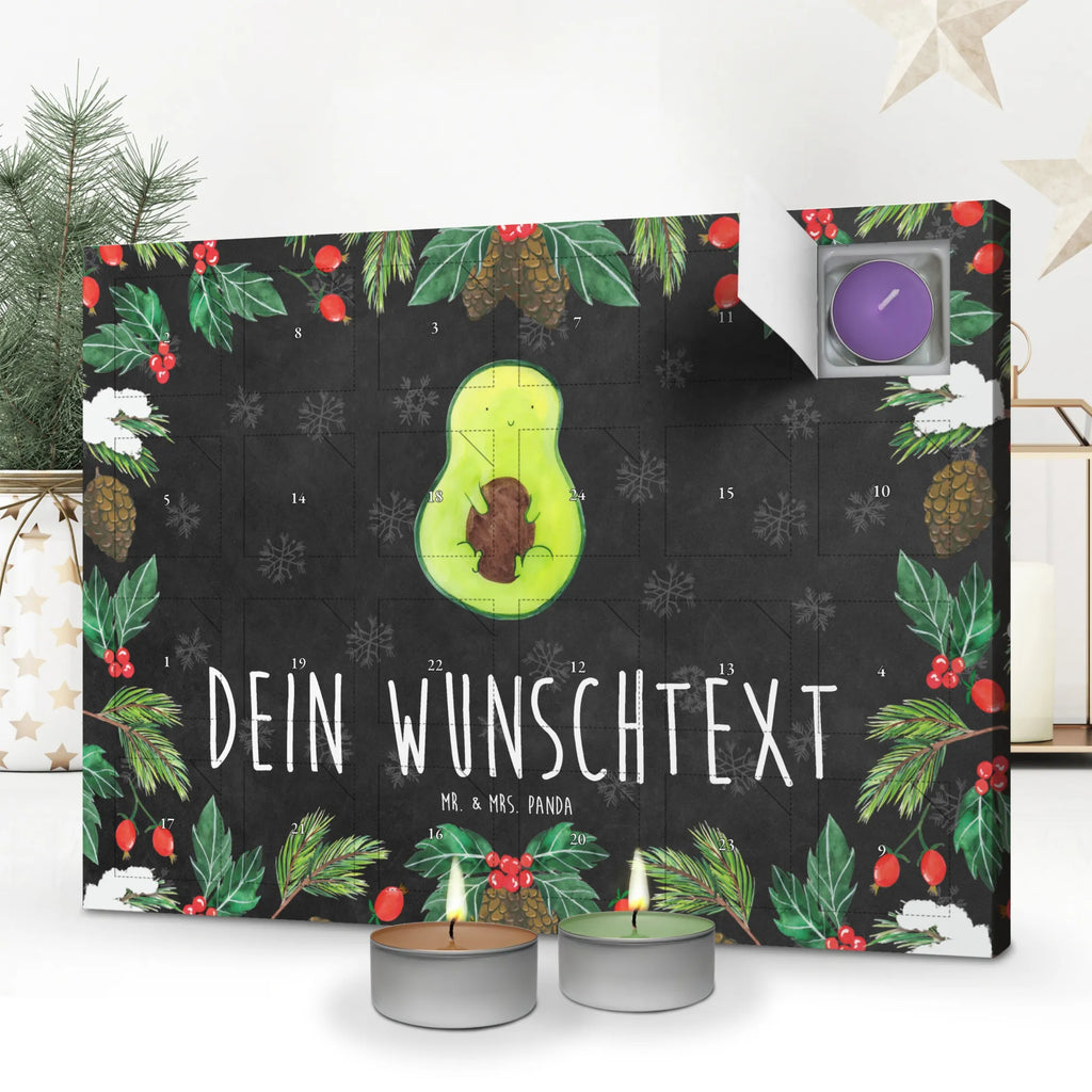 Personalisierter Duftkerzen Adventskalender Avocado Kern Personalisierter Duftkerzen Adventskalender, Avocado, Gesund, Veggie, Vegan, Kern, Spruch Leben, Pflanze, Avokado, Avocadokern