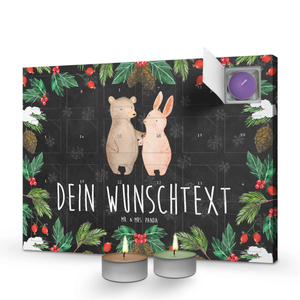 Personalisierter Duftkerzen Adventskalender Bär und Hase Umarmen Personalisierter Duftkerzen Adventskalender, Freundin, Jahrestag, Verlobung, Liebesgeschenk, Ehefrau, Heiratsantrag, Heiraten, Hocheitstag, Freund, Ehemann, Partner, Liebe, Hase, Freunde, Bärchen, Bester Freund, Best Friends, Bär