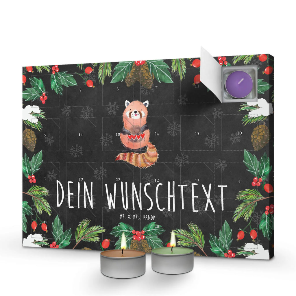 Personalisierter Duftkerzen Adventskalender Roter Panda Personalisierter Duftkerzen Adventskalender, Tiermotive, Tiere, Gute Laune, Lustige Sprüche, Lieblingsmensch, Liebe, Panda, Herz, Rot, Liebling