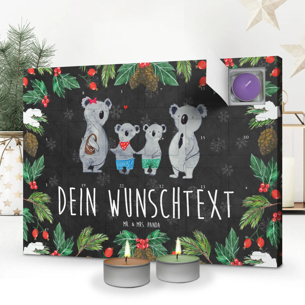 Personalisierter Duftkerzen Adventskalender Koala Familie zwei Personalisierter Duftkerzen Adventskalender, Mama, Oma, Opa, Schwester, Papa, Bruder, Muttertag, Vatertag, Familie, Koalafamilie, Koala, Familienzeit, Beste Familie, Koalabär, Lieblingsfamilie, Familienleben