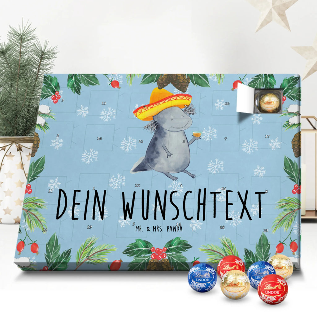 Personalisierter Schoko Adventskalender Axolotl Tequila Adventskalender mit Namen, Personalisierter Adventskalender, Molch, Axolotl, Spruch, Sombrero, Mexico, Motivation, Schwanzlurch, Tequila, Lurch, Lurche, Feuersalamander, Feuerdrache, Mexiko, Axolot, Zitrone
