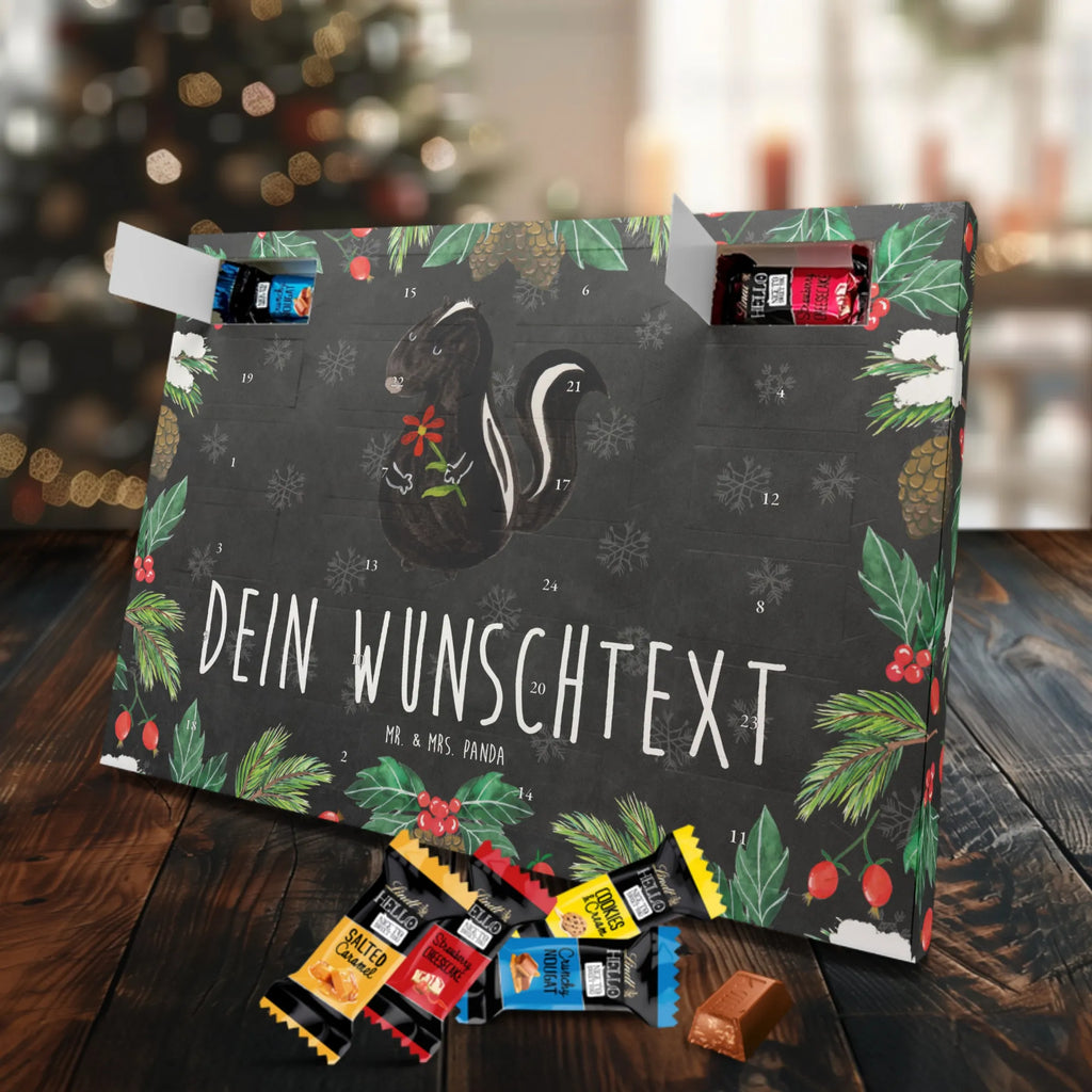 Adventskalender mit Namen Stinktier Blume Personalisierter Adventskalender, Adventskalender mit Namen, Stinktier, Skunk, Dreams, Stinker, Träume, Stinki, Wildtier, Verträumt, Tagträumer, Raubtier