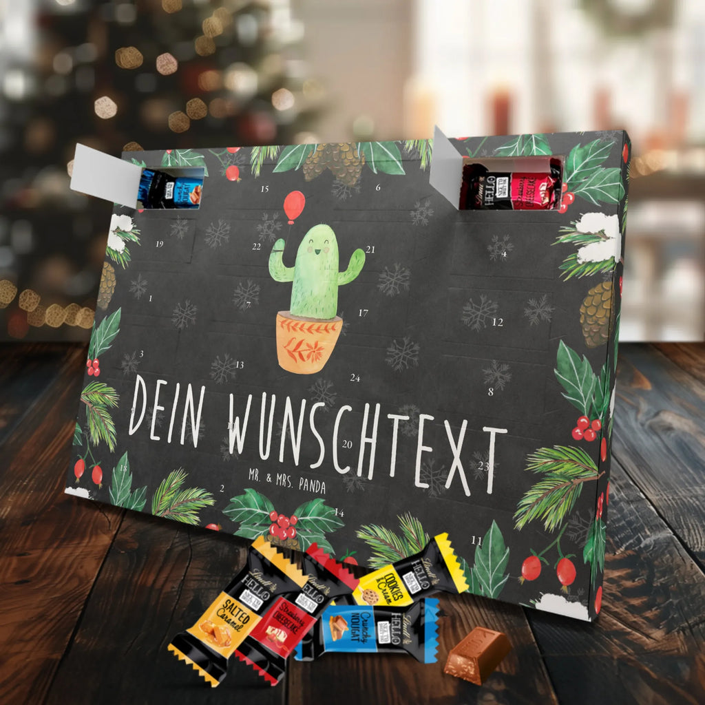Personalisierter Schoko Adventskalender Kaktus Luftballon Personalisierter Adventskalender, Adventskalender mit Namen, Kakteen, Kaktus, Ausbildung, Freund, Stress, Freude, Prüfung, Freundin, Luftballon, Büroalltag, Büro, Neustart