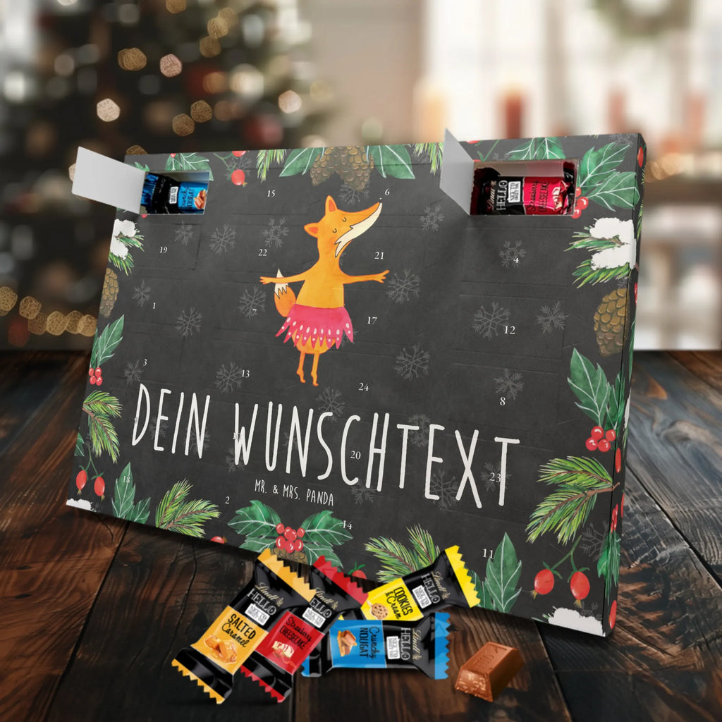 Personalisierter Schoko Adventskalender Fuchs Ballerina Personalisierter Adventskalender, Adventskalender mit Namen, Fuchs, Ballerina, Einladung, Füchse, Tänzerin, Ballett, Tanzen, Füchsin, Fuchs Spruch, Party, Geburtstag