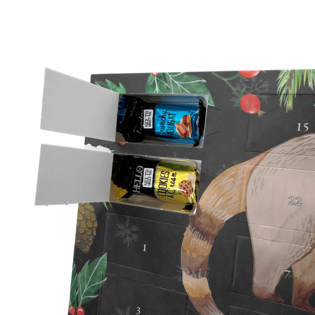 Adventskalender mit Namen Nasenbär Adventskalender mit Namen, Personalisierter Adventskalender, Tiere, Tiermotive, Lustige Sprüche, Gute Laune, Bär, Rüsselbär, Nasenbär, Nasenbären