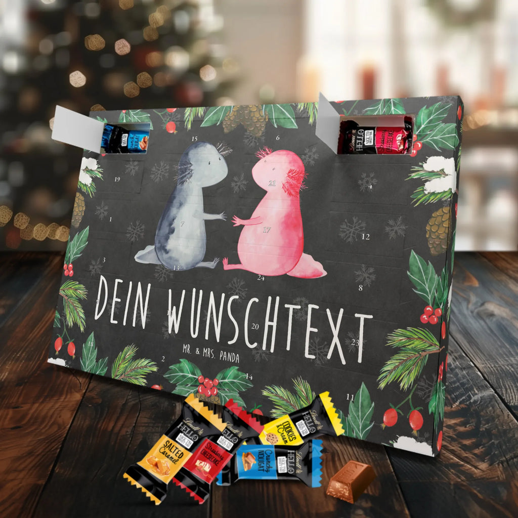 Personalisierter Schoko Adventskalender Axolotl Liebe Personalisierter Adventskalender, Adventskalender mit Namen, Molch, Axolotl, Lurche, Lurch, Schwanzlurch, Liebe, Axolot, Valentinstag, Verlobter, Ehemann, Jahrestag, Liebesbeweis, Freund, Große Liebe