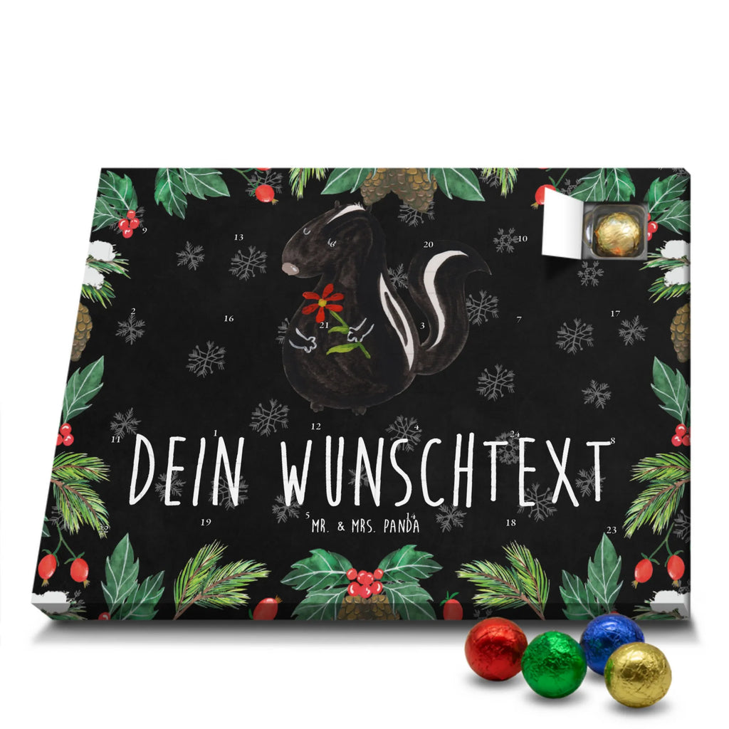 Adventskalender mit Namen Stinktier Blume Personalisierter Adventskalender, Adventskalender mit Namen, Stinktier, Skunk, Dreams, Stinker, Träume, Stinki, Wildtier, Verträumt, Tagträumer, Raubtier