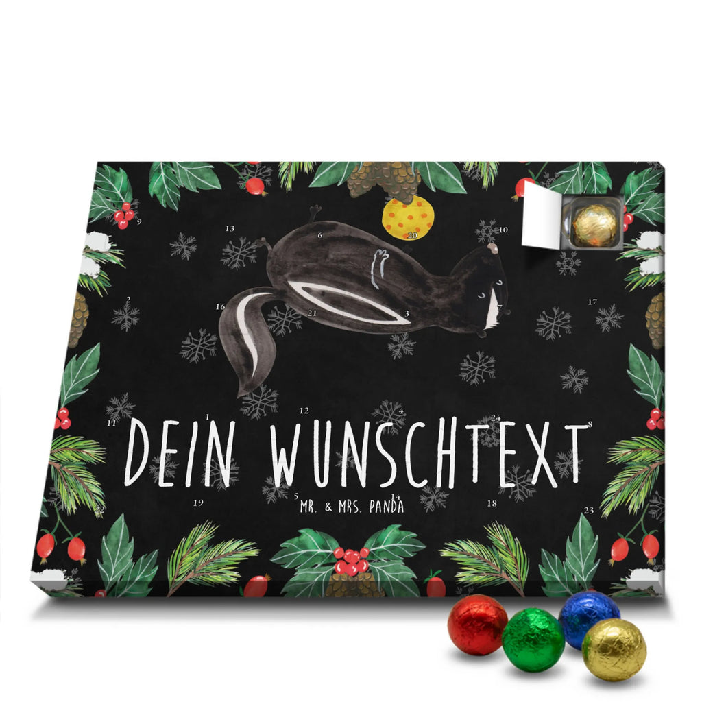 Adventskalender mit Namen Stinktier Ball Adventskalender mit Namen, Personalisierter Adventskalender, Skunk, Stinktier, Stinker, Wildtier, Verspielt, Weisheit, Stinki, Raubtier