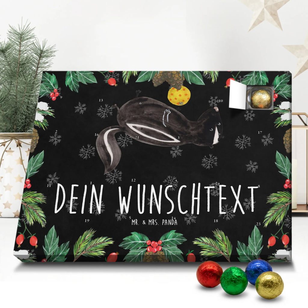 Adventskalender mit Namen Stinktier Ball Adventskalender mit Namen, Personalisierter Adventskalender, Skunk, Stinktier, Stinker, Wildtier, Verspielt, Weisheit, Stinki, Raubtier