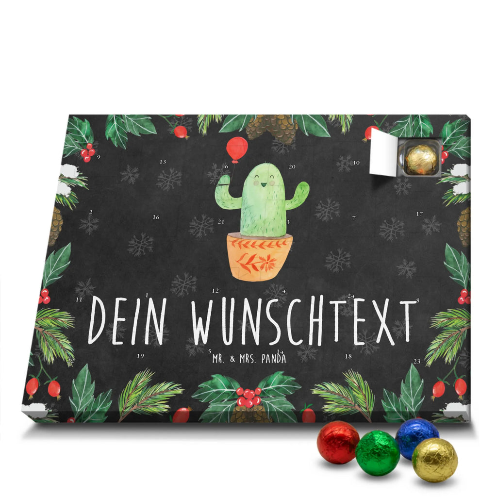 Personalisierter Schoko Adventskalender Kaktus Luftballon Personalisierter Adventskalender, Adventskalender mit Namen, Kakteen, Kaktus, Ausbildung, Freund, Stress, Freude, Prüfung, Freundin, Luftballon, Büroalltag, Büro, Neustart