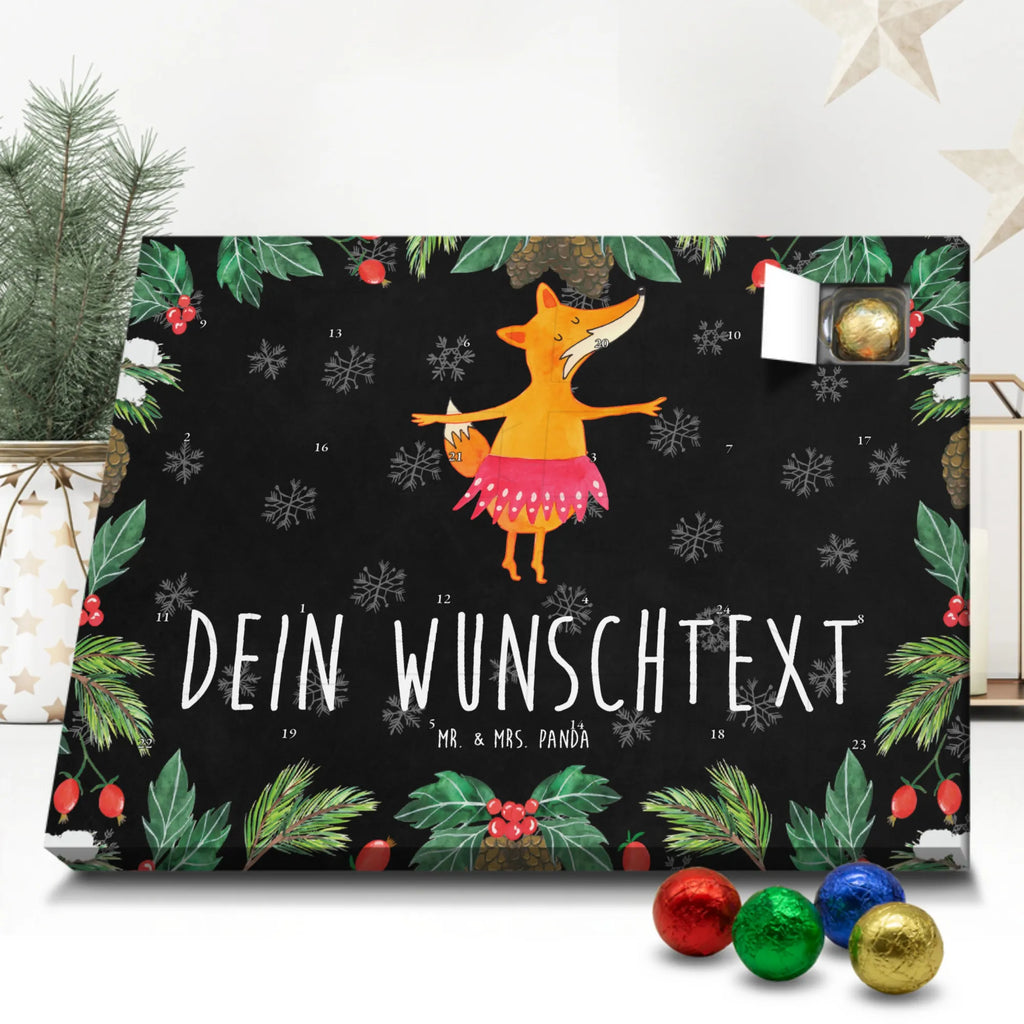 Personalisierter Schoko Adventskalender Fuchs Ballerina Personalisierter Adventskalender, Adventskalender mit Namen, Fuchs, Ballerina, Einladung, Füchse, Tänzerin, Ballett, Tanzen, Füchsin, Fuchs Spruch, Party, Geburtstag