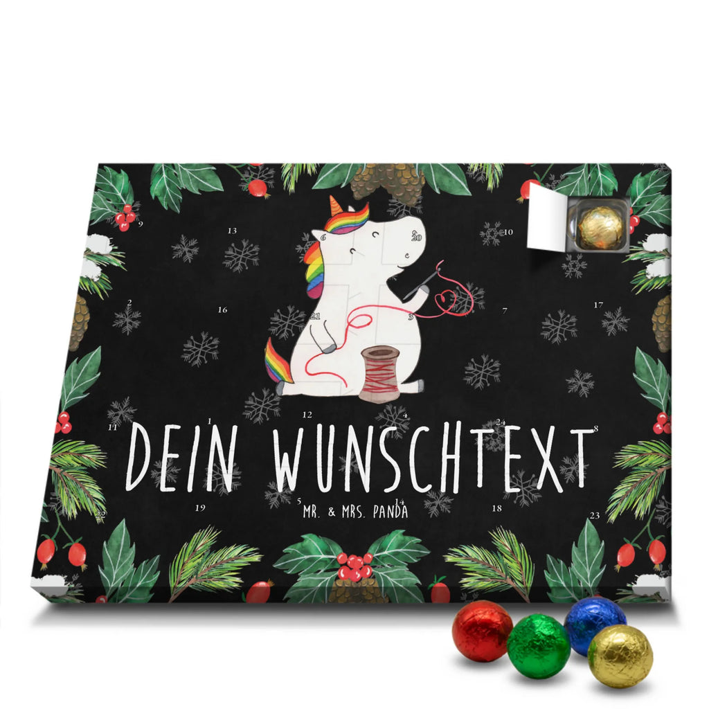 Personalisierter Schoko Adventskalender Einhorn Näherin Personalisierter Adventskalender, Adventskalender mit Namen, Einhörner, Unicorn, Einhorn Deko, Einhorn, Nähen, Nähzimmer, Mädchen, Basteln, Näherin, Häkeln, Stricken, Freundin