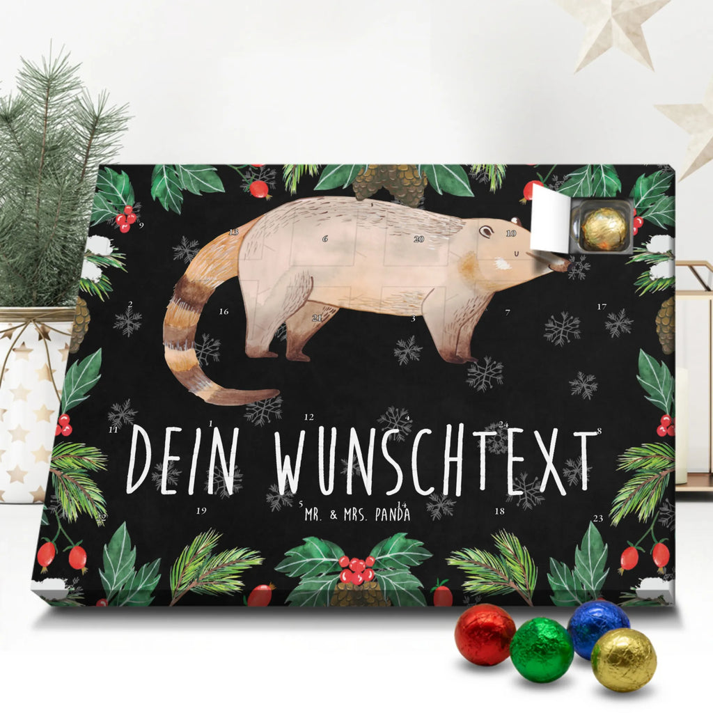 Adventskalender mit Namen Nasenbär Adventskalender mit Namen, Personalisierter Adventskalender, Tiere, Tiermotive, Lustige Sprüche, Gute Laune, Bär, Rüsselbär, Nasenbär, Nasenbären