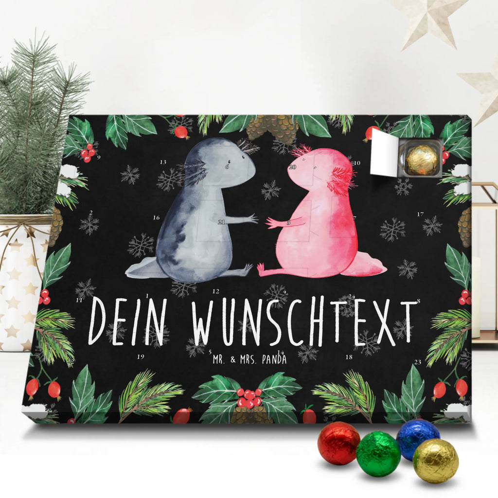 Personalisierter Schoko Adventskalender Axolotl Liebe Personalisierter Adventskalender, Adventskalender mit Namen, Molch, Axolotl, Lurche, Lurch, Schwanzlurch, Liebe, Axolot, Valentinstag, Verlobter, Ehemann, Jahrestag, Liebesbeweis, Freund, Große Liebe
