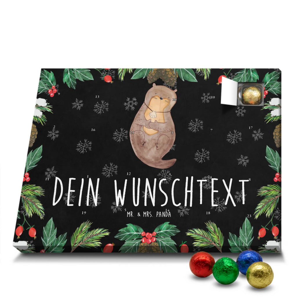 Personalisierter Schoko Adventskalender Otter Muschel Adventskalender mit Namen, Personalisierter Adventskalender, Otter, Fischotter, Seeotter, Grübeln, Büro, Motivation, Tagträumen, Otterliebe, Träumen