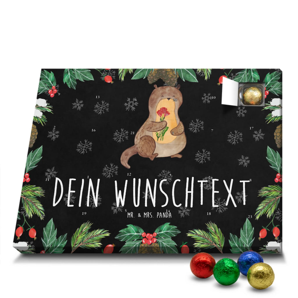 Adventskalender mit Namen Otter Blumenstrauß Personalisierter Adventskalender, Adventskalender mit Namen, Otter, Fischotter, Seeotter, Otter Seeotter See Otter