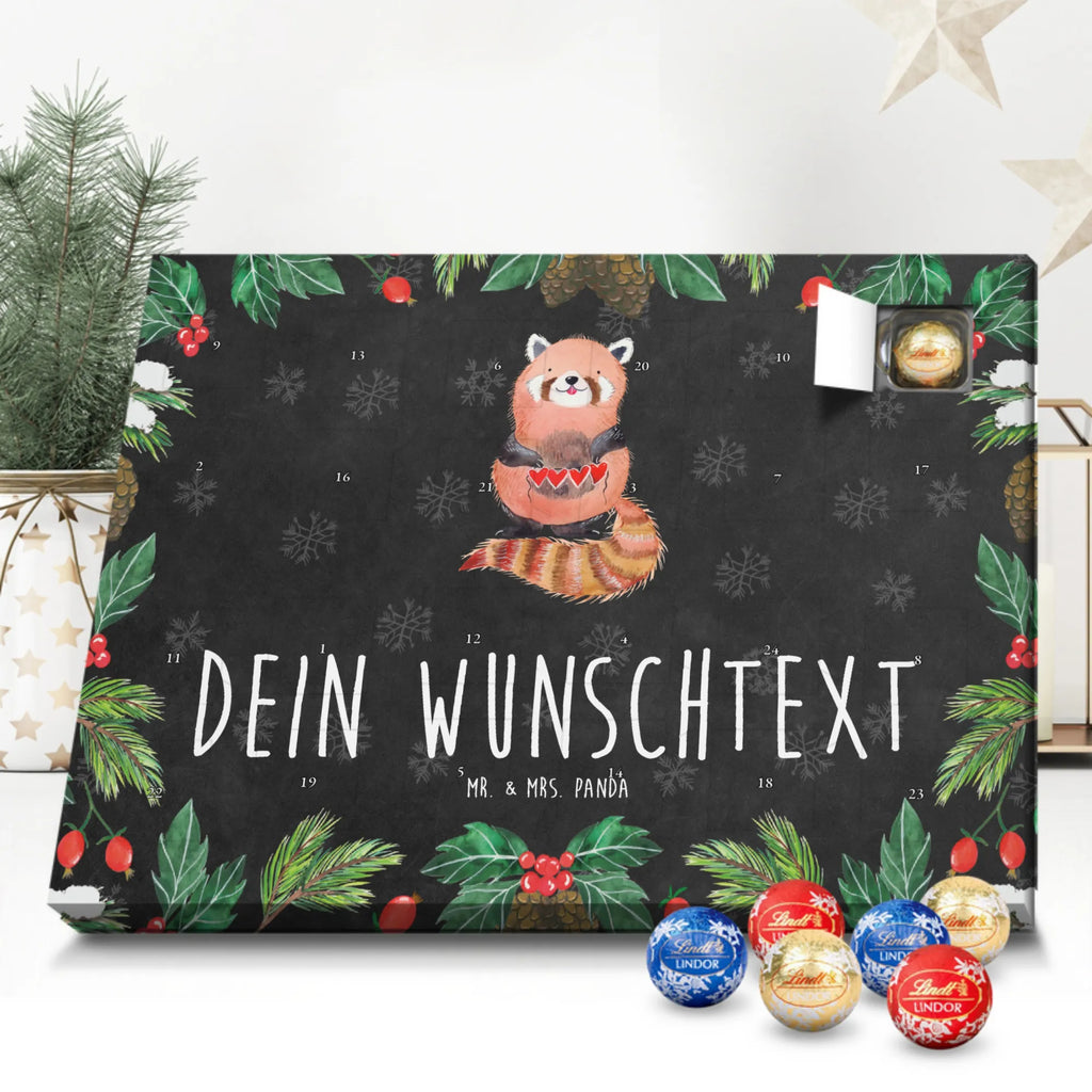 Adventskalender mit Namen Roter Panda Adventskalender mit Namen, Personalisierter Adventskalender, Tiere, Tiermotive, Lustige Sprüche, Gute Laune, Panda, Liebe, Rot, Liebling, Lieblingsmensch, Herz