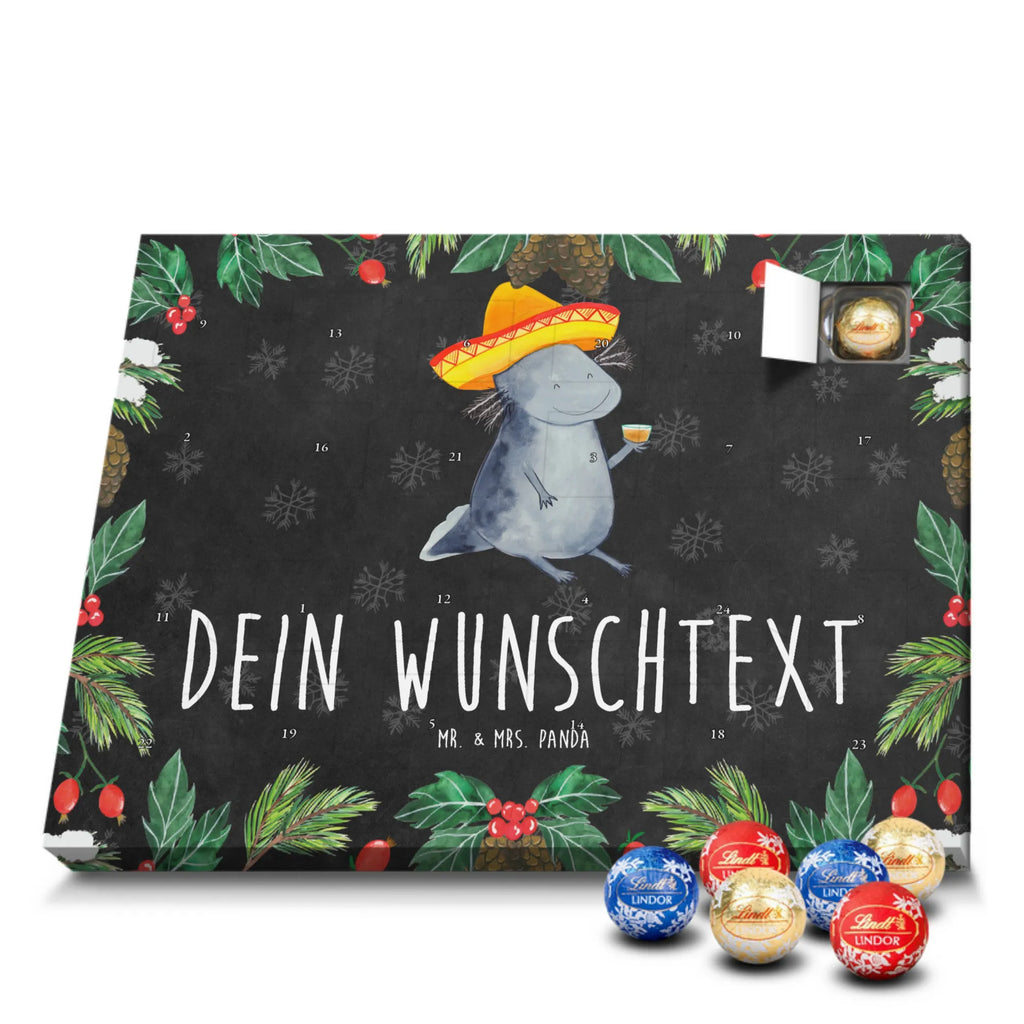 Personalisierter Schoko Adventskalender Axolotl Tequila Adventskalender mit Namen, Personalisierter Adventskalender, Molch, Axolotl, Spruch, Sombrero, Mexico, Motivation, Schwanzlurch, Tequila, Lurch, Lurche, Feuersalamander, Feuerdrache, Mexiko, Axolot, Zitrone