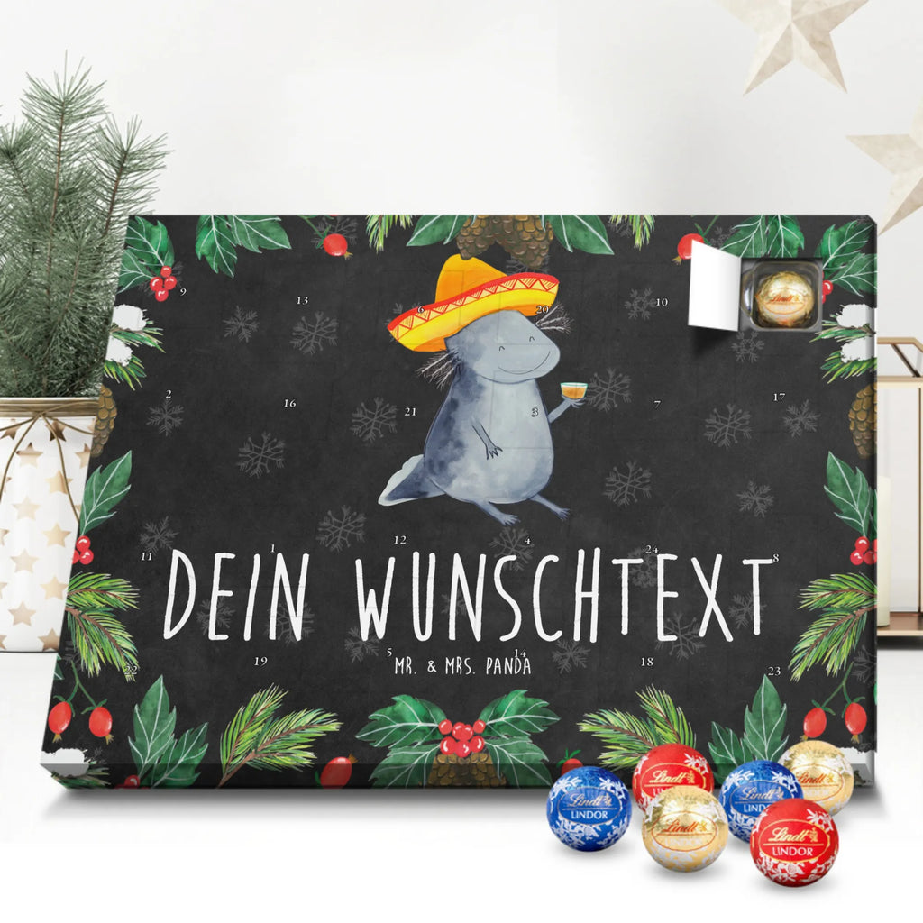Personalisierter Schoko Adventskalender Axolotl Tequila Adventskalender mit Namen, Personalisierter Adventskalender, Molch, Axolotl, Spruch, Sombrero, Mexico, Motivation, Schwanzlurch, Tequila, Lurch, Lurche, Feuersalamander, Feuerdrache, Mexiko, Axolot, Zitrone