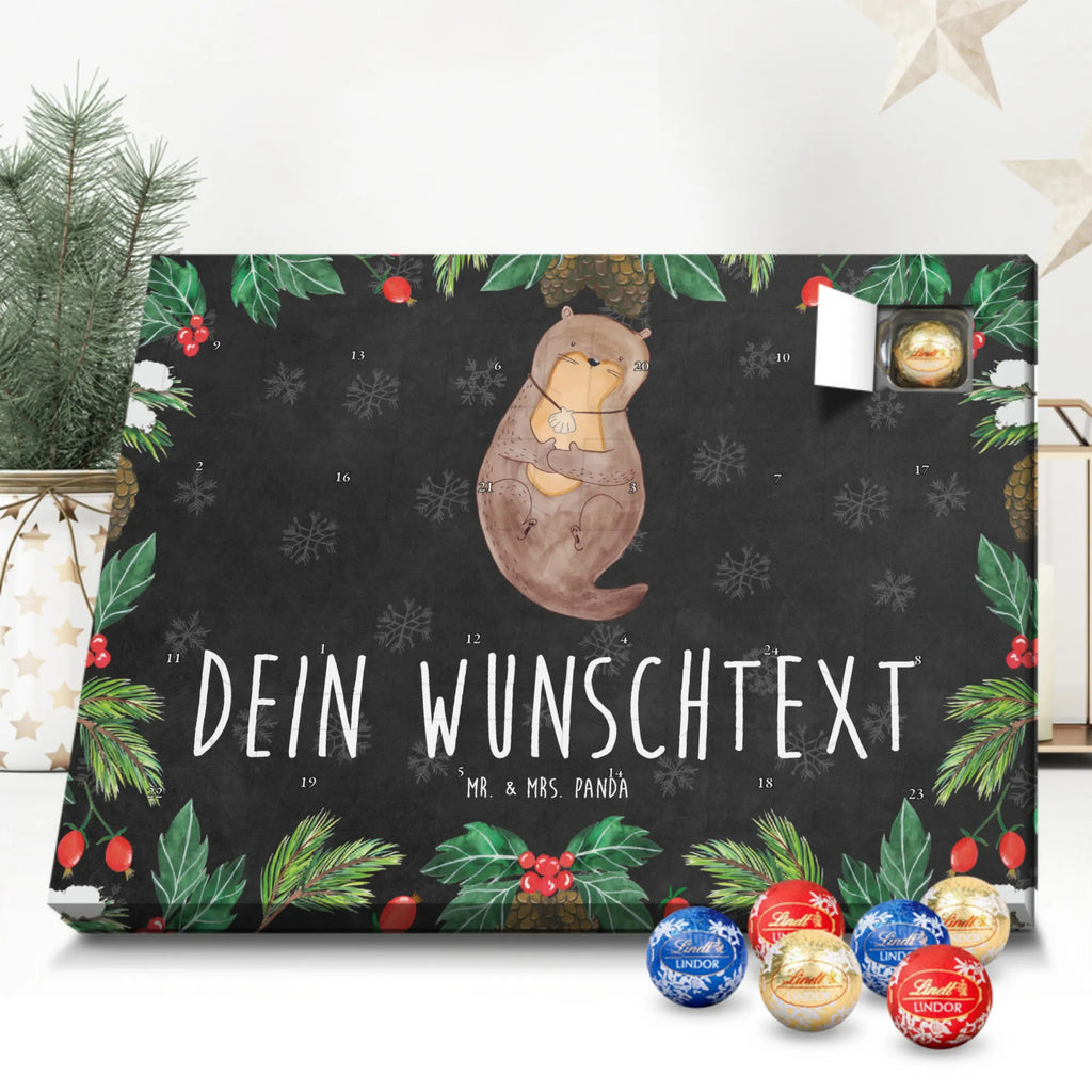Personalisierter Schoko Adventskalender Otter Muschel Adventskalender mit Namen, Personalisierter Adventskalender, Otter, Fischotter, Seeotter, Grübeln, Büro, Motivation, Tagträumen, Otterliebe, Träumen
