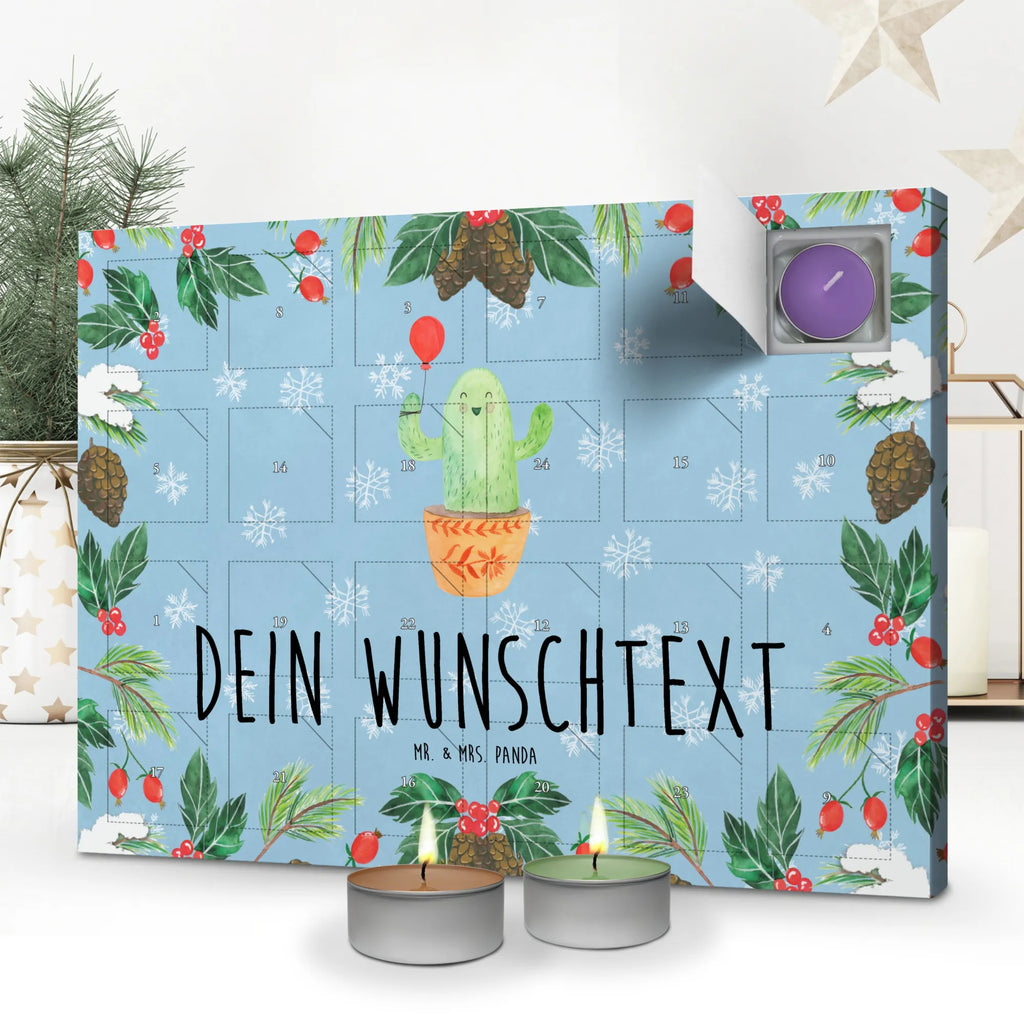 Personalisierter Duftkerzen Adventskalender Kaktus Luftballon Personalisierter Duftkerzen Adventskalender, Kaktus, Kakteen, Büro, Luftballon, Freundin, Neustart, Büroalltag, Ausbildung, Prüfung, Stress, Freude, Freund