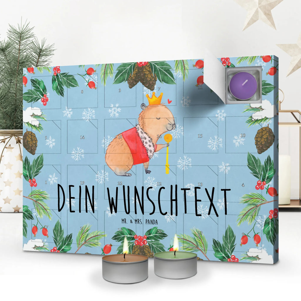 Personalisierter Duftkerzen Adventskalender Capybara König Personalisierter Duftkerzen Adventskalender, Tiermotive, Tiere, Gute Laune, Lustige Sprüche, König, Capybara