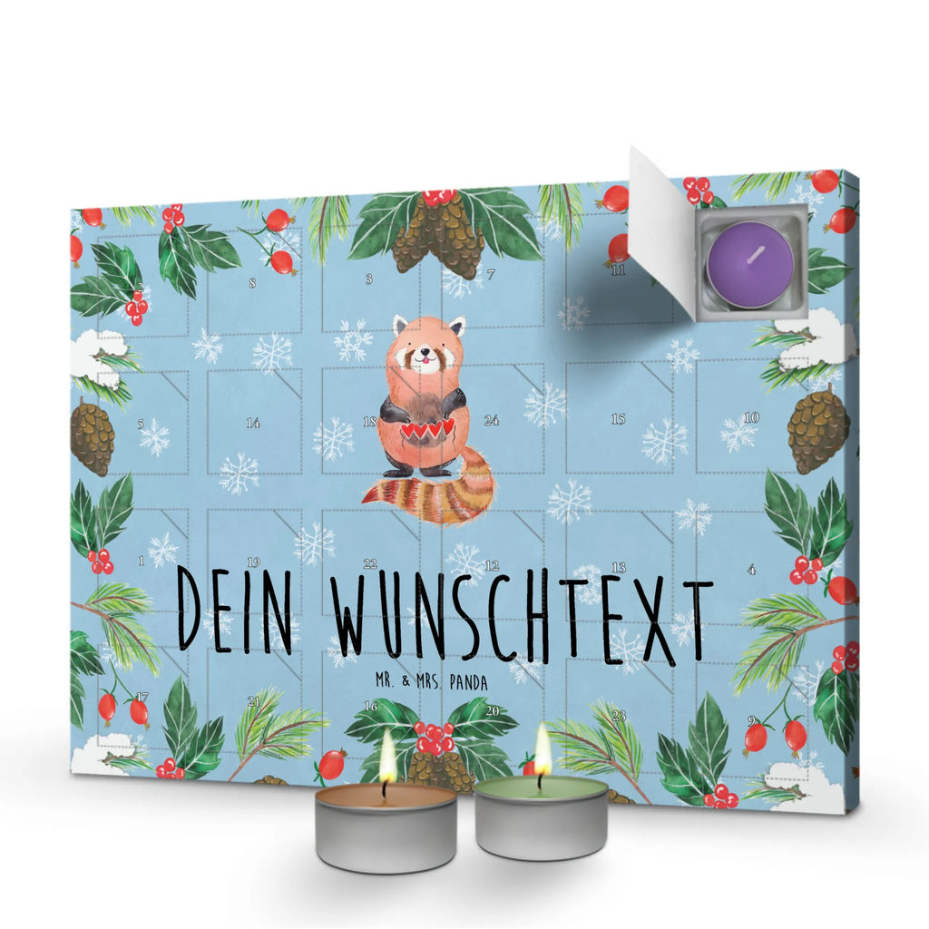 Personalisierter Duftkerzen Adventskalender Roter Panda Personalisierter Duftkerzen Adventskalender, Tiermotive, Tiere, Gute Laune, Lustige Sprüche, Lieblingsmensch, Liebe, Panda, Herz, Rot, Liebling