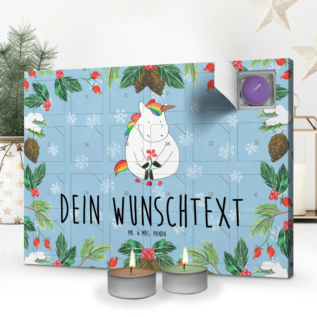 Personalisierter Duftkerzen Adventskalender Einhorn Traurig Personalisierter Duftkerzen Adventskalender, Unicorn, Einhorn, Einhörner, Einhorn Deko, Trauer, Freunde, Blume, Grußkarte, Trösten. Freundschaft, Liebe, Glitzer