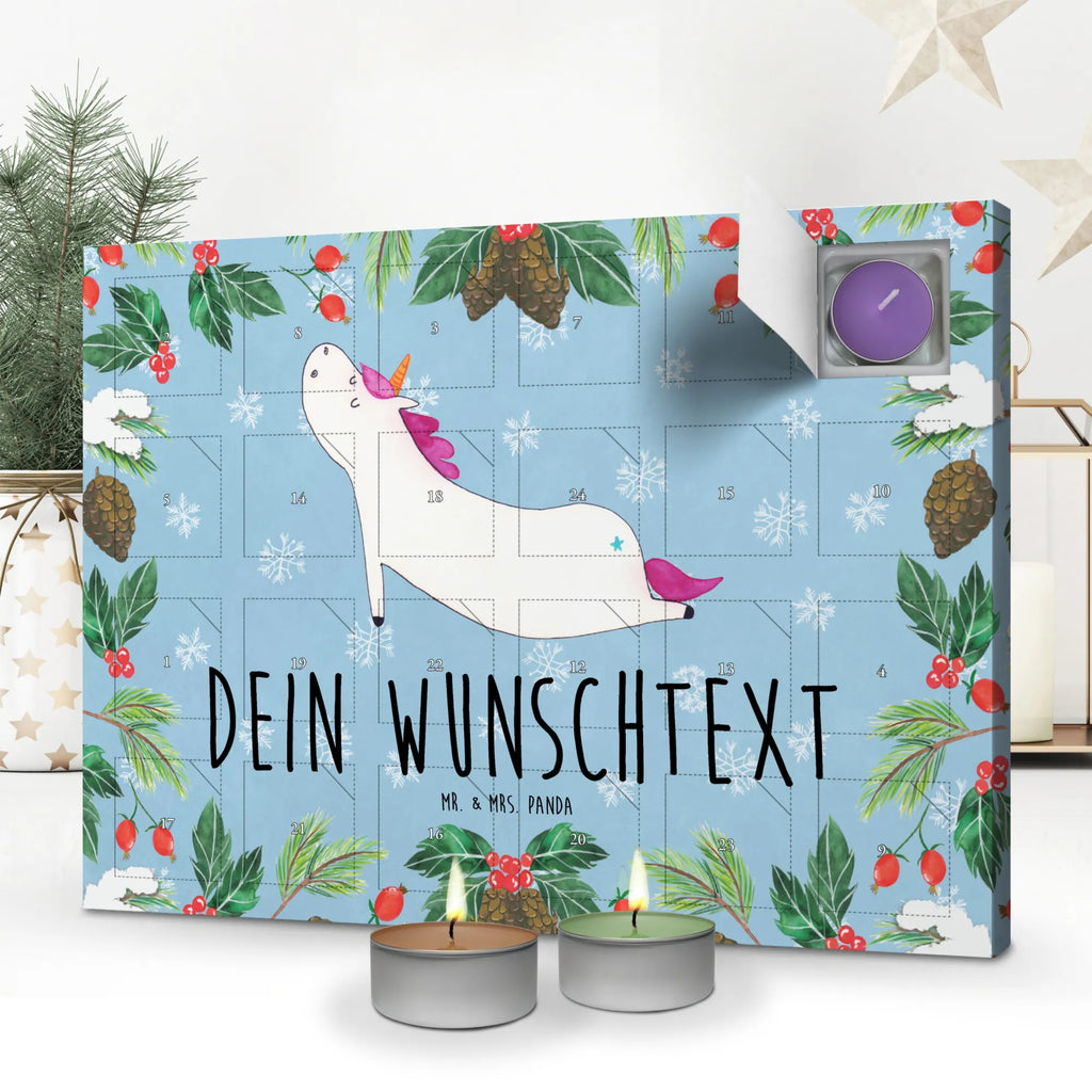 Personalisierter Duftkerzen Adventskalender Einhorn Yoga Personalisierter Duftkerzen Adventskalender, Einhorn, Einhorn Deko, Einhörner, Unicorn, Witzig, Joga, Achtsamkeit, Yogamatte, Lustig, Yoga, Namaste, Sport, Süß, Entspannung