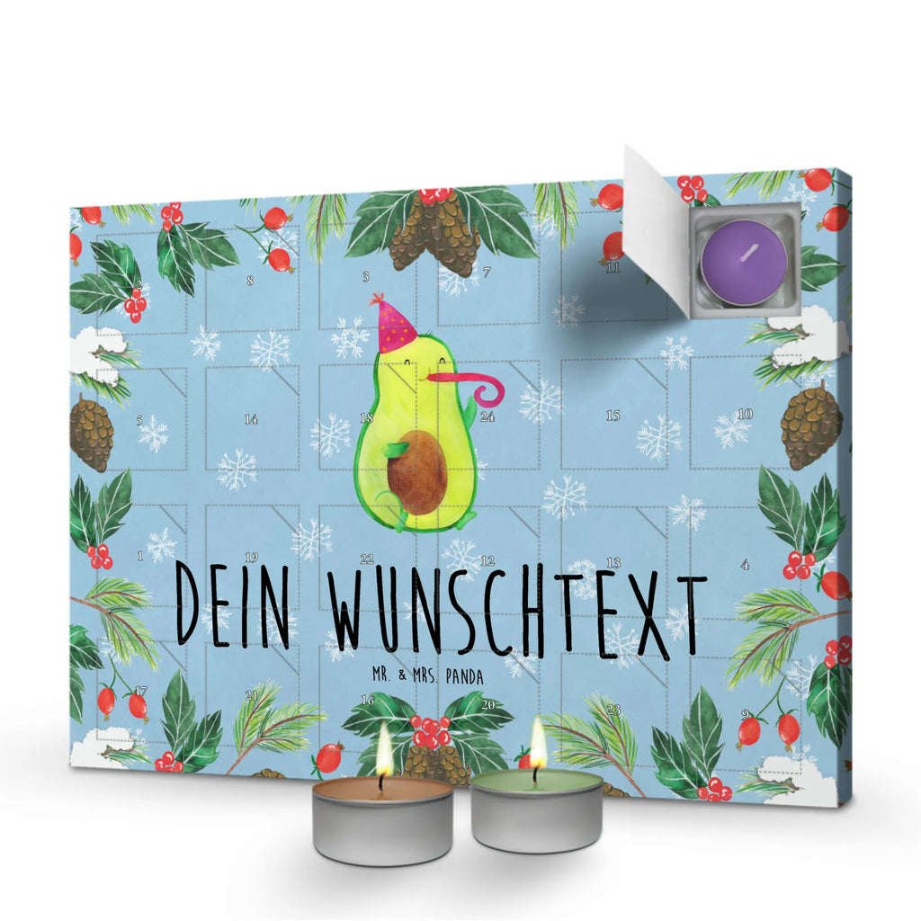 Personalisierter Duftkerzen Adventskalender Avocado Feier Personalisierter Duftkerzen Adventskalender, Avocado, Gesund, Veggie, Vegan, Gute Laune, Feierlichkeit, Feier, Fete, Party, Geburtstag, Tröte