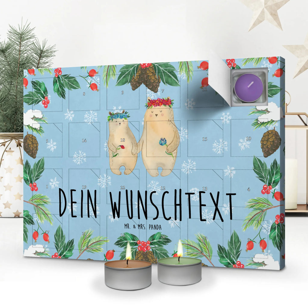 Personalisierter Duftkerzen Adventskalender Bären mit Blumenkranz Personalisierter Duftkerzen Adventskalender, Mama, Oma, Opa, Schwester, Papa, Bruder, Muttertag, Vatertag, Familie, Bären, Geschenk Mama. Muttertag, Tochter, Vorbild, Lieblingsmama, Kinder, Mutter, Mutti, Töchter, Weltbeste Mama, Bär, Family, Kind, Mami, Beste Mutter, Lieblingsmensch
