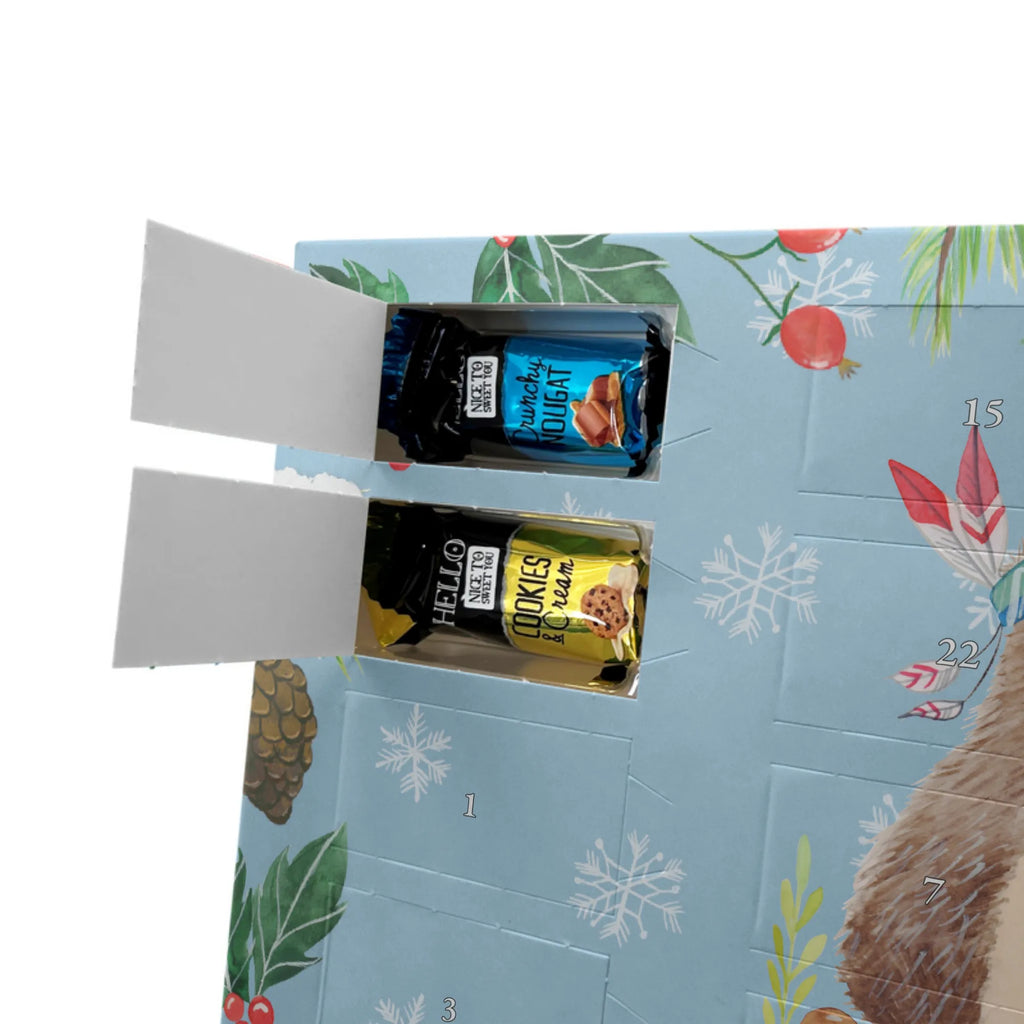 Adventskalender mit Namen Igel Federschmuck Adventskalender mit Namen, Personalisierter Adventskalender, Tiere, Waldtiere, Igel, Indianer, Abenteuer, Lagerfeuer, Camping