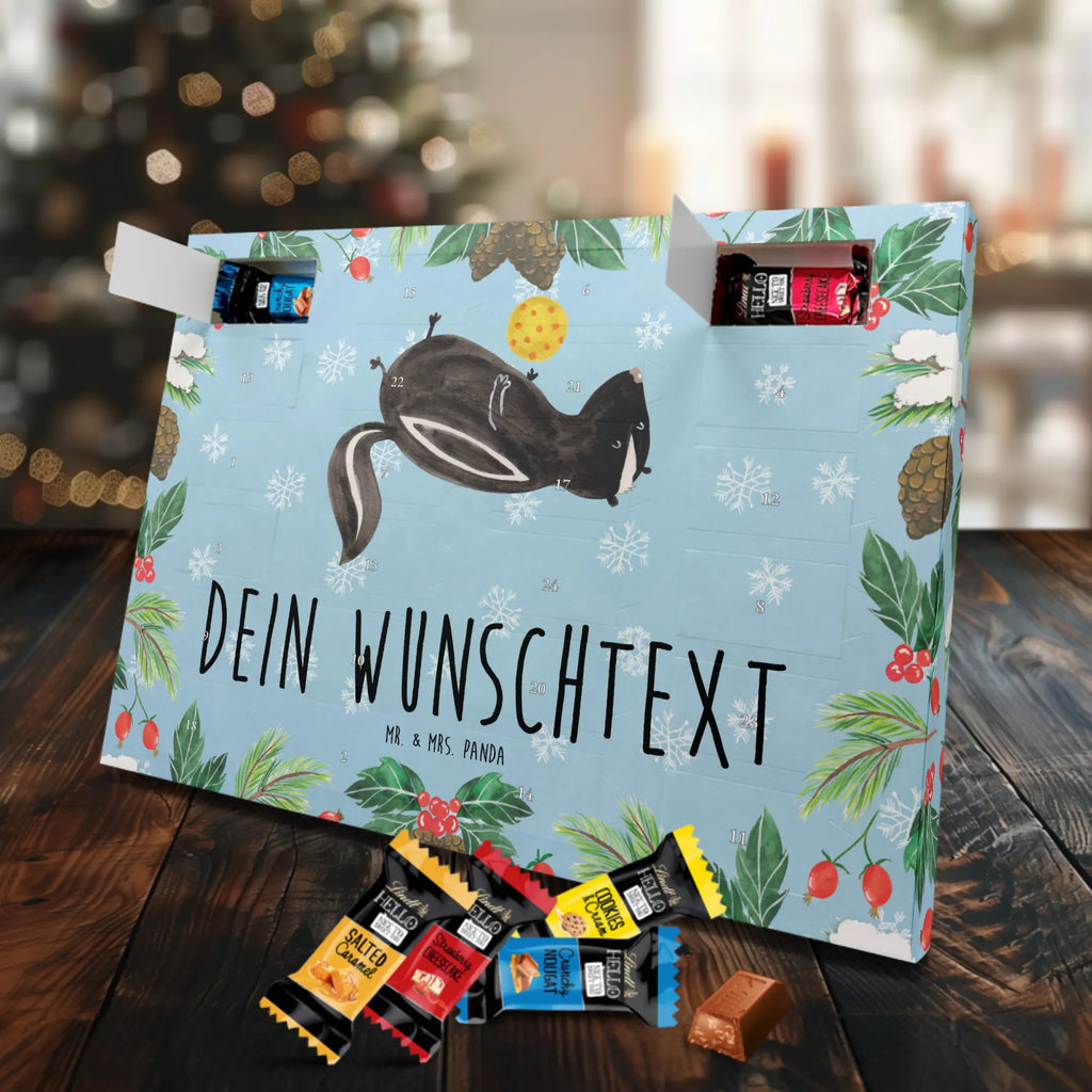 Adventskalender mit Namen Stinktier Ball Adventskalender mit Namen, Personalisierter Adventskalender, Skunk, Stinktier, Stinker, Wildtier, Verspielt, Weisheit, Stinki, Raubtier