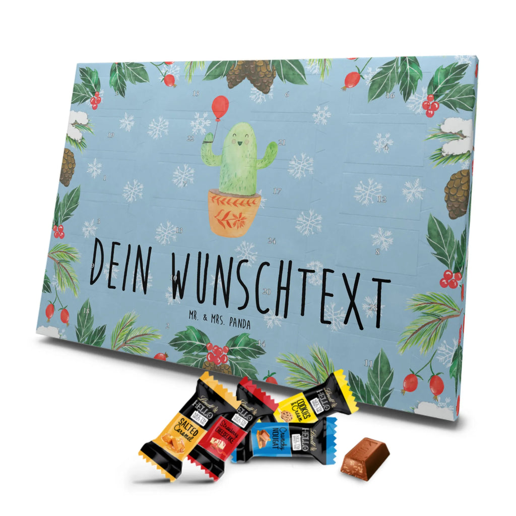 Personalisierter Schoko Adventskalender Kaktus Luftballon Personalisierter Adventskalender, Adventskalender mit Namen, Kakteen, Kaktus, Ausbildung, Freund, Stress, Freude, Prüfung, Freundin, Luftballon, Büroalltag, Büro, Neustart