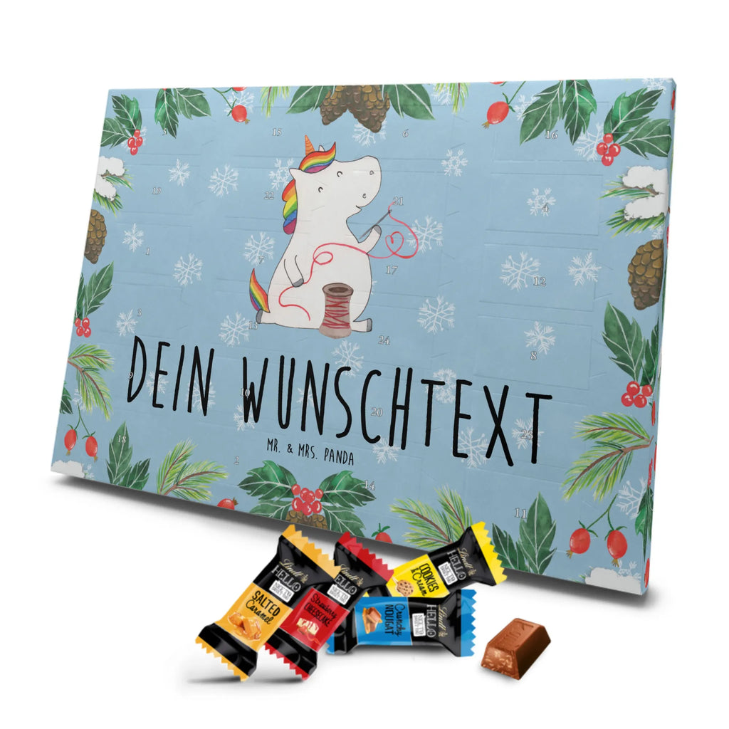 Personalisierter Schoko Adventskalender Einhorn Näherin Personalisierter Adventskalender, Adventskalender mit Namen, Einhörner, Unicorn, Einhorn Deko, Einhorn, Nähen, Nähzimmer, Mädchen, Basteln, Näherin, Häkeln, Stricken, Freundin