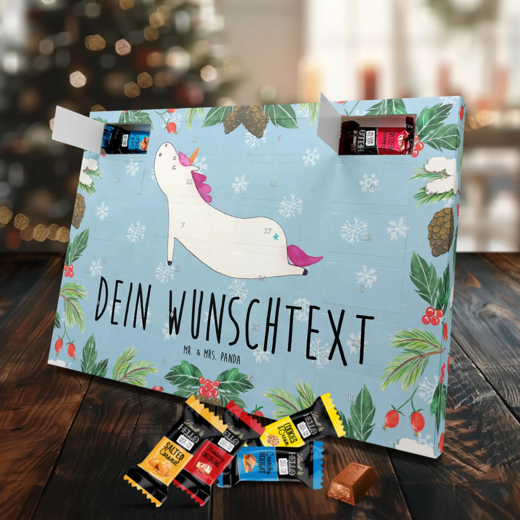 Adventskalender mit Namen Einhorn Yoga Personalisierter Adventskalender, Adventskalender mit Namen, Einhörner, Unicorn, Einhorn Deko, Einhorn, Sport, Entspannung, Süß, Yogamatte, Achtsamkeit, Joga, Witzig, Lustig, Namaste, Yoga