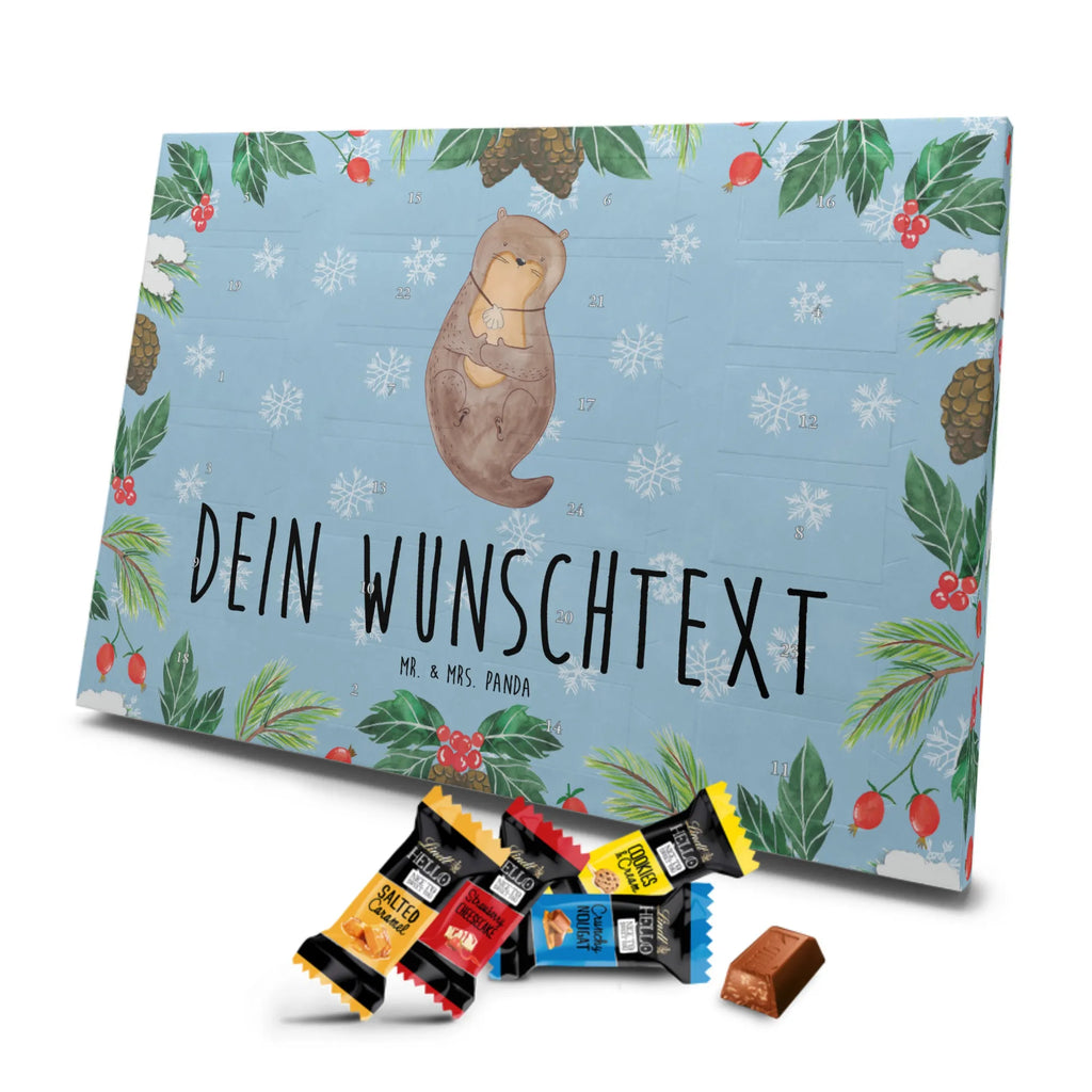 Personalisierter Schoko Adventskalender Otter Muschel Adventskalender mit Namen, Personalisierter Adventskalender, Otter, Fischotter, Seeotter, Grübeln, Büro, Motivation, Tagträumen, Otterliebe, Träumen