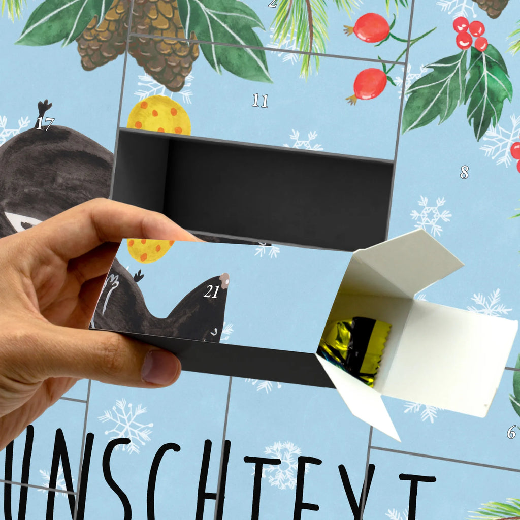 Personalisierter Befüllbarer Adventskalender Stinktier Ball Adventskalender Zum Selbst Befüllen, Befüllbarer Adventskalender, Skunk, Stinktier, Stinker, Verspielt, Wildtier, Raubtier, Stinki, Weisheit