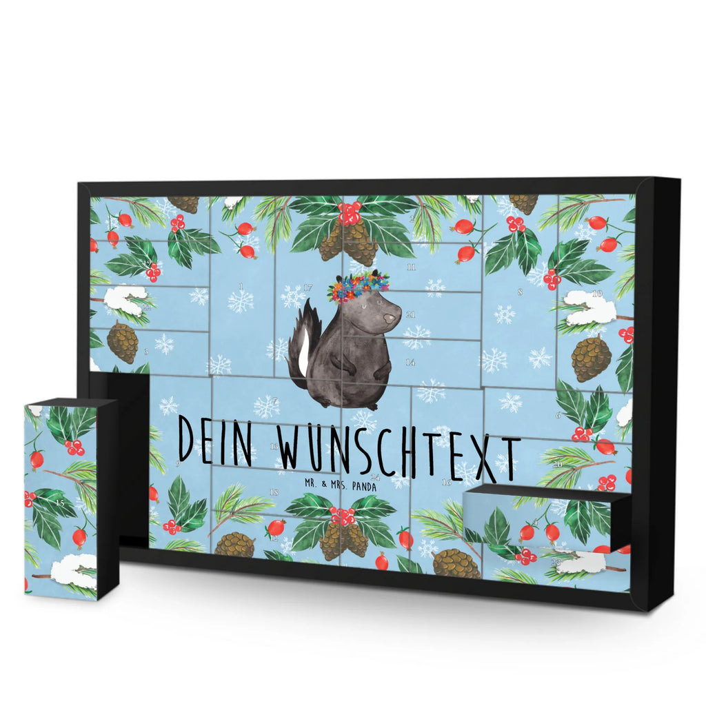 Personalisierter Befüllbarer Adventskalender Stinktier Mädchen Adventskalender Zum Selbst Befüllen, Befüllbarer Adventskalender, Skunk, Stinktier, Namaste, Stinker, Stinki, Raubtier, Wildtier, Yoga