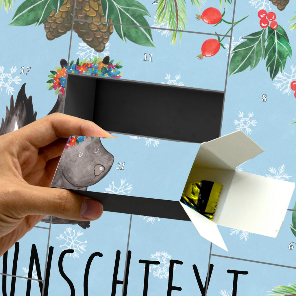 Personalisierter Befüllbarer Adventskalender Stinktier Mädchen Adventskalender Zum Selbst Befüllen, Befüllbarer Adventskalender, Skunk, Stinktier, Namaste, Stinker, Stinki, Raubtier, Wildtier, Yoga